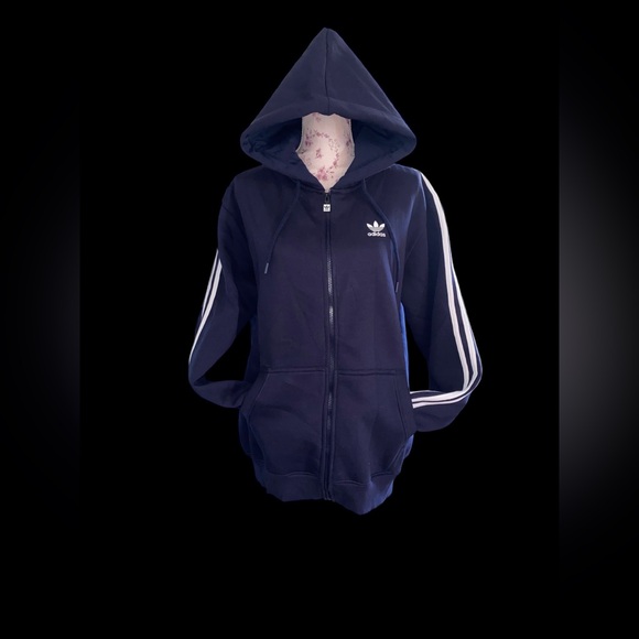 Adidas Forever Sport Navy 3 stripe full zip jacket NWOT (read description) - Picture 2 of 9